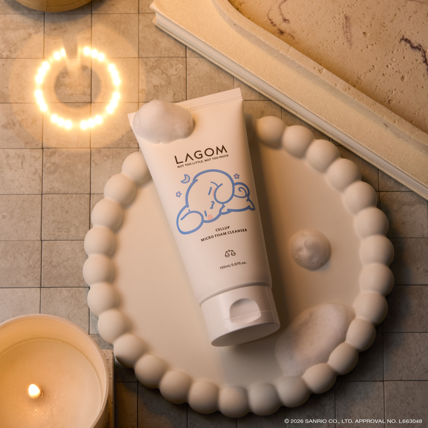 〈シナモロール〉ラゴム マイクロフォーム クレンザー(夜用洗顔)